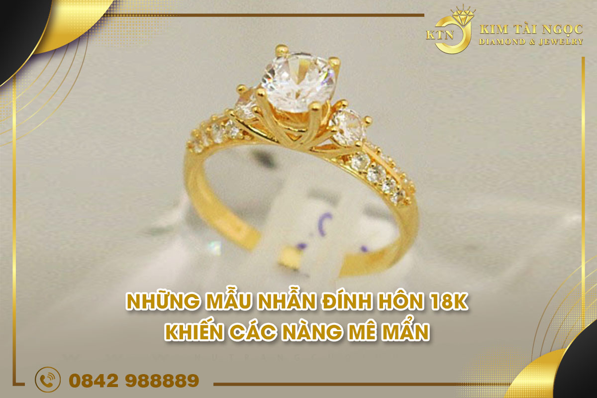 nhẫn đính hôn 18K