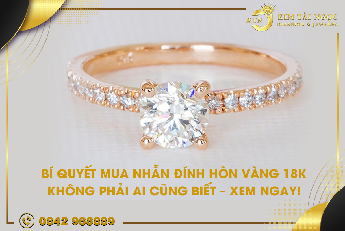 nhẫn đính hôn vàng 18K