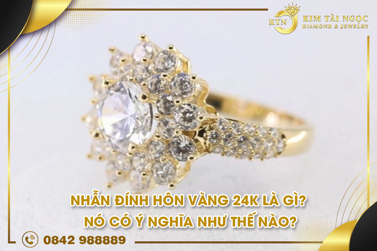 Nhẫn đính hôn vàng 24k