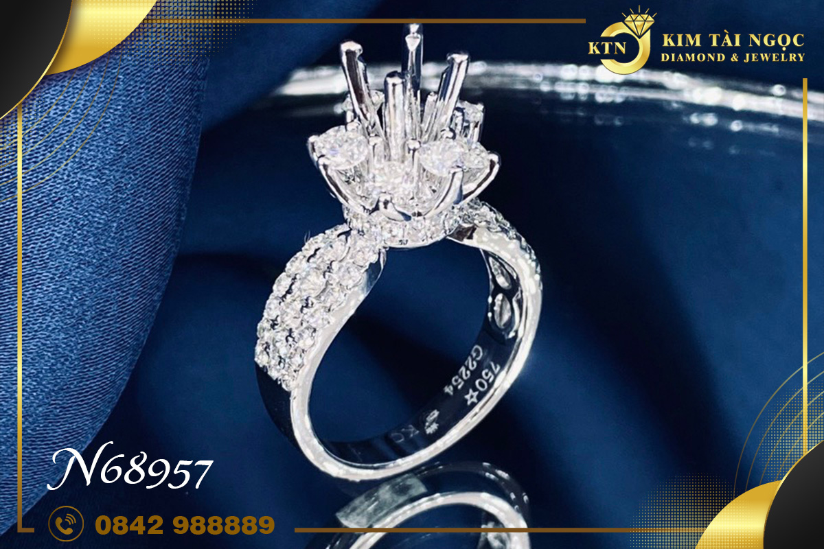 Nhẫn kim cương cầu hôn hình bông hồng N68957